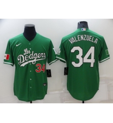 Men Los Angeles Dodgers 34 Toro Valenzuela Green Stitched Baseball jersey