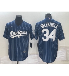 Men Los Angeles Dodgers 34 Toro Valenzuela Navy Cool Base Stitched Baseball Jersey