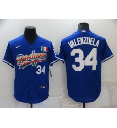 Men Los Angeles Dodgers 34 Toro Valenzuela Royal Stitched Baseball jersey