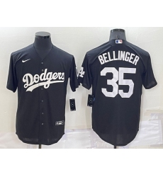 Men Los Angeles Dodgers 35 Cody Bellinger Black Cool Base Stitched Jerseyys 