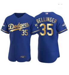 Men Los Angeles Dodgers 35 Cody Bellinger Men Nike Authentic 2021 Gold Program World Series Champions MLB Jersey Royal