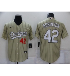 Men Los Angeles Dodgers 42 Jackie Robinson Cream Cool Base Stitched jersey