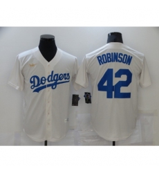 Men Los Angeles Dodgers 42 Jackie Robinson Cream Nike Game Throwback Jersey
