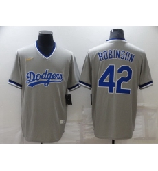 Men Los Angeles Dodgers 42 Jackie Robinson Grey Stitched Baseball jersey