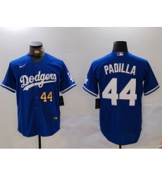 Men Los Angeles Dodgers 44 Vicente Padilla Blue Cool Base Stitched Baseball Jersey 6