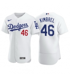 Men Los Angeles Dodgers 46 Craig Kimbrel White Flex Base Stitched jersey