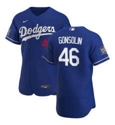 Men Los Angeles Dodgers 46 Tony Gonsolin Men Nike Royal Alternate 2020 World Series Bound Flex Base Player MLB Jersey