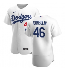 Men Los Angeles Dodgers 46 Tony Gonsolin Men Nike White Home 2020 Flex Base Player MLB Jersey