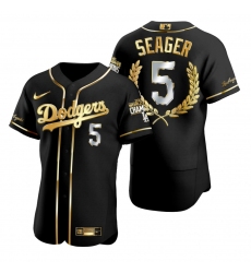 Men Los Angeles Dodgers 5 Corey Seager Gray 2020 World Series Champions MVP Jersey