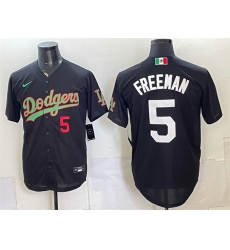 Men Los Angeles Dodgers  5 Freddie Freeman Black Mexico Limited Stitched Baseball Jersey