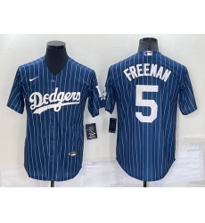 Men Los Angeles Dodgers 5 Freddie Freeman Navy Cool Base Stitched Jersey