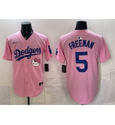Men Los Angeles Dodgers 5 Freddie Freeman Pink 2025 Hello Kitty Vapor Limited Stitched Baseball Jersey Men Los Angeles Dodgers 5 Freddie Freeman Pink 2025 Hello Kitty Vapor Limited Stitched Baseball Jersey