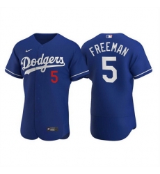 Men Los Angeles Dodgers 5 Freddie Freeman Royal Flex Base Stitched jersey