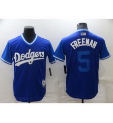 Men Los Angeles Dodgers 5 Freddie Freeman Royal Stitched  MLB Jersey