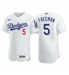 Men Los Angeles Dodgers 5 Freddie Freeman White Flex Base Stitched jersey