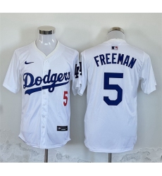 Men Los Angeles Dodgers 5 Freddie Freeman White Home Limited Stitched Baseball Jersey