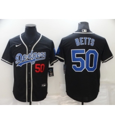 Men Los Angeles Dodgers 50 Mookie Betts Black Cool Base Stitched Baseball jersey