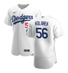 Men Los Angeles Dodgers 56 Adam Kolarek Men Nike White Home 2020 Flex Base Player MLB Jersey