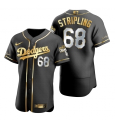 Men Los Angeles Dodgers 68 Ross Stripling Black 2020 World Series Champions Gold Edition Jersey