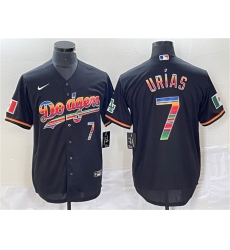 Men Los Angeles Dodgers 7 Julio Urias Black Mexico Cool Base Stitched Jersey