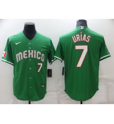 Men Los Angeles Dodgers 7 Julio Urias Green Mexico Stitched Baseball jersey