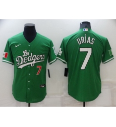 Men Los Angeles Dodgers 7 Julio Urias Green Stitched Baseball jersey