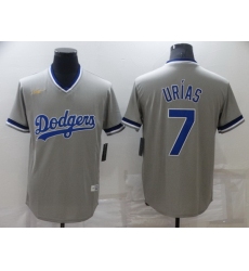 Men Los Angeles Dodgers 7 Julio Urias Grey Stitched Baseball jersey
