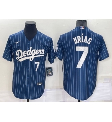 Men Los Angeles Dodgers 7 Julio Urias Navy Cool Base Stitched Baseball Jersey
