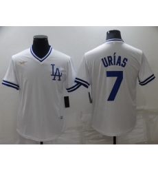 Men Los Angeles Dodgers 7 Julio Urias White Stitched Baseball jersey