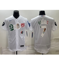 Men Los Angeles Dodgers 7 Julio Urias White With Vin Scully Patch Flex Base Stitched Baseball JerseyS