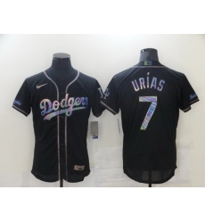 Men Los Angeles Dodgers 7 Urias Black Colorful Edition Elite 2021 Nike MLB Jersey