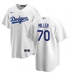 Men Los Angeles Dodgers 70 Bobby Miller White Cool Base Stitched Baseball Jersey