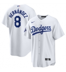 Men Los Angeles Dodgers 8 Enrique Hernandez White 2025 World Series Champions Patch Cool Base Stitched Baseball Jersey Men Los Angeles Dodgers 8 Enrique Hernandez White 2025 World Series Champions Patch Cool Base Stitched Baseball Jersey