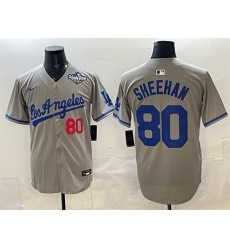 Men Los Angeles Dodgers 80 Emmet Sheehan Grey 2025 World Series Patch Limited Stitched Baseball Jersey Men Los Angeles Dodgers 80 Emmet Sheehan Grey 2025 World Series Patch Limited Stitched Baseball Jersey