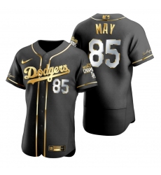 Men Los Angeles Dodgers 85 Dustin May Black 2020 World Series Champions Gold Edition Jersey