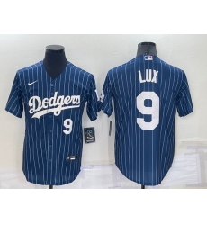 Men Los Angeles Dodgers 9 Gavin Lux Navy Cool Base Stitched Jerseyy