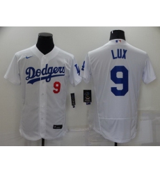 Men Los Angeles Dodgers 9 Gavin Lux White Flex Base Stitched jersey