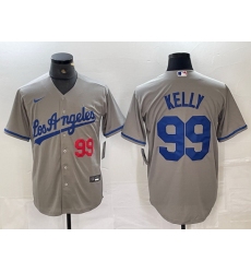 Men Los Angeles Dodgers 99 Joe Kelly Grey Stitched Jersey5