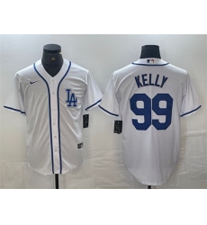 Men Los Angeles Dodgers 99 Joe Kelly White Cool Base Stitched Baseball Jersey