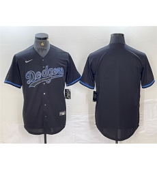 Men Los Angeles Dodgers Blank Black Cool Base Stitched Baseball Jersey 4