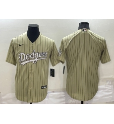 Men Los Angeles Dodgers Blank Cream Cool Base Stitched Jersey