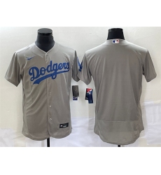 Men Los Angeles Dodgers Blank Grey Flex Base Stitched Baseball Jersey
