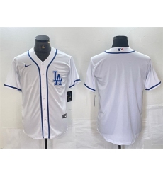 Men Los Angeles Dodgers Blank White Cool Base Stitched Baseball Jersey