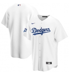 Men Los Angeles Dodgers Blank White Nike 2020 World Series Champions Cool Base Jersey
