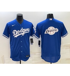 Men Los Angeles Dodgers Blue Team Big Logo Flex Base Stitched Baseball Jersey