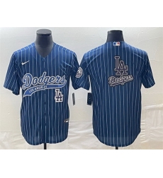 Men Los Angeles Dodgers Blue Team Big Logo With Patch Cool Base Stitched Baseball Jerseys