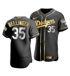 Men Los Angeles Dodgers Cody Bellinger 35 2020 World Series Champions Golden Limited Authentic Jersey Black