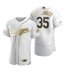 Men Los Angeles Dodgers Cody Bellinger 35 2020 World Series Champions Golden Limited Authentic Jersey White