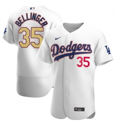 Men Los Angeles Dodgers Cody Bellinger 35 Gold Program Designed Edition White Flex Base Stitched Jersey