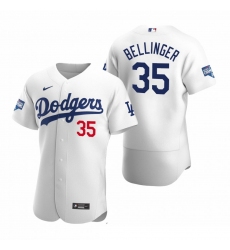 Men Los Angeles Dodgers Cody Bellinger White 2020 World Series Champions Flex Base Jersey